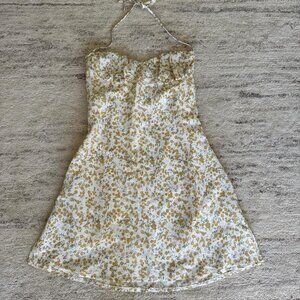 LA Hearts by PacSun Women's Yellow and Cream Dress